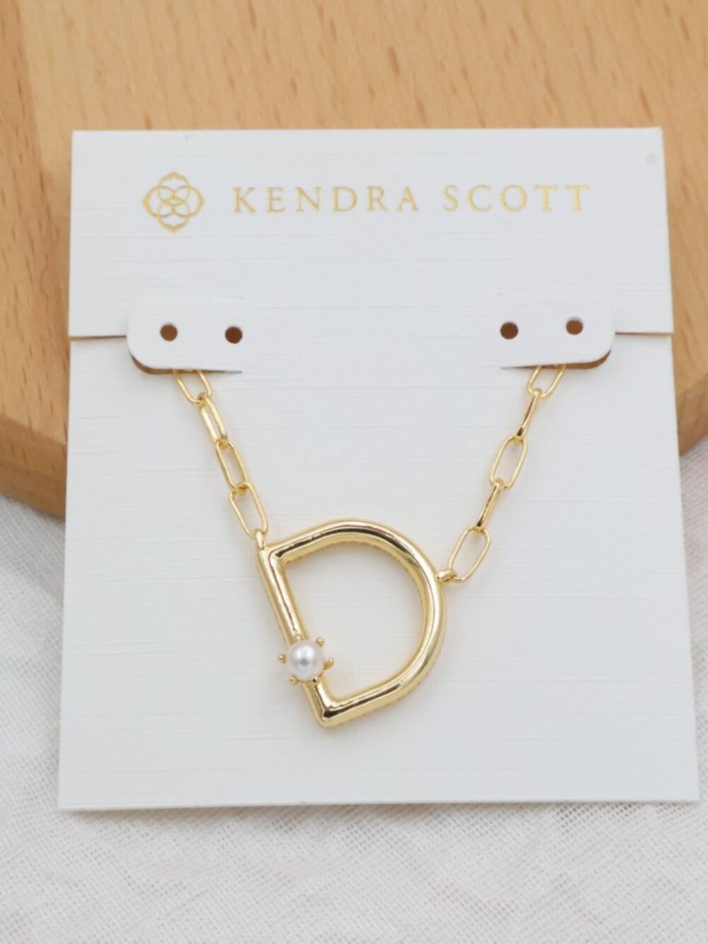 Kendra Scott Letter D Gold Freshwater Cultured Pearl Necklace